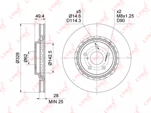 Brake disc, front (328x28)