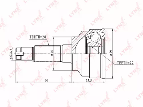 LYNXAUTO CV-Joint, outer (CO-4404)