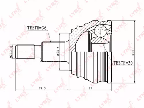 LYNXAUTO CV-Joint, outer (CO-8002)