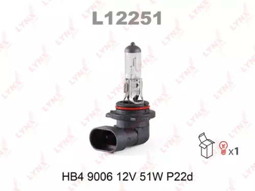 LYNXAUTO Halogen lamp (HB4 (9006) 12V 51W P22d) (L12251)