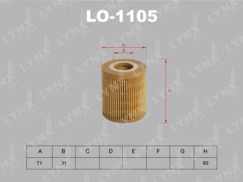 LYNXAUTO Oil filter (insert) (LO-1105)