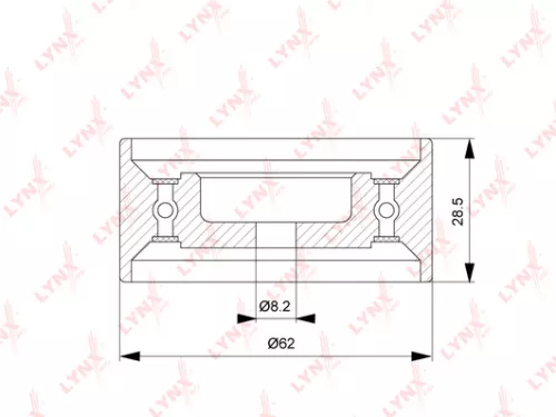 LYNXAUTO Tension pulley, timing belt (PB-1308)