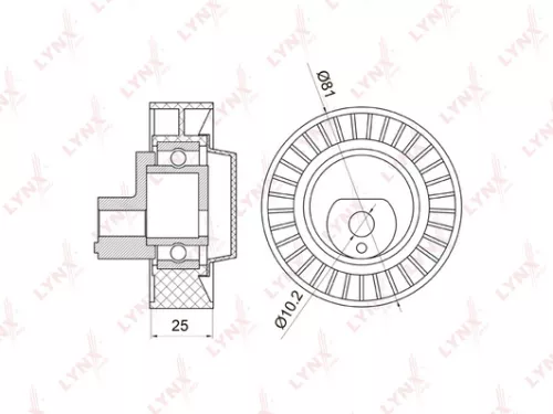 Deflection/Guide pulley, poly v-belt