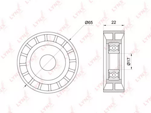 Deflection/Guide pulley, poly v-belt