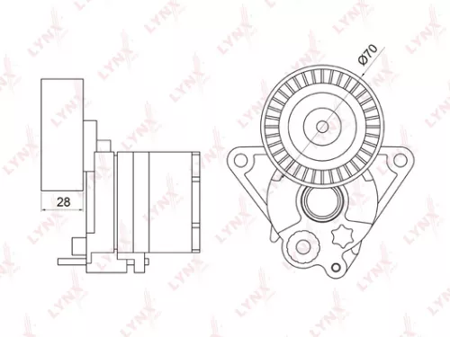 Belt tensioner, poly v-belt