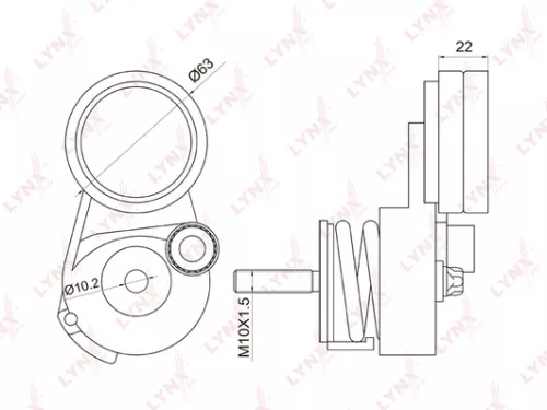 Belt tensioner, poly v-belt