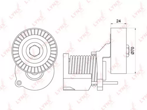 Belt tensioner, poly v-belt