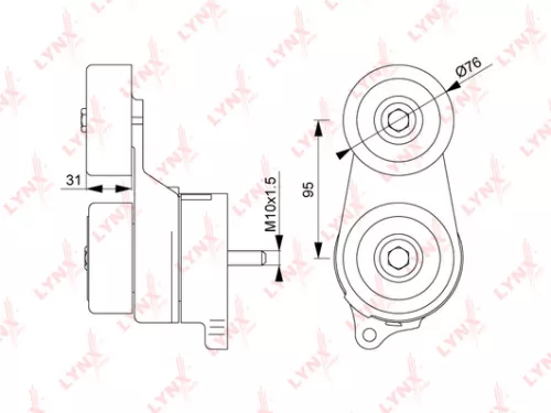 LYNXAUTO Belt tensioner, poly v-belt (PT-3168)